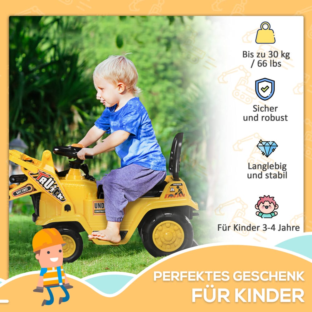 Kinder-Bagger mit Ladeschaufel Traktor Frontlader