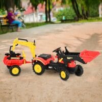 Kinder Traktor Kinderauto mit Bagger und Anhänger