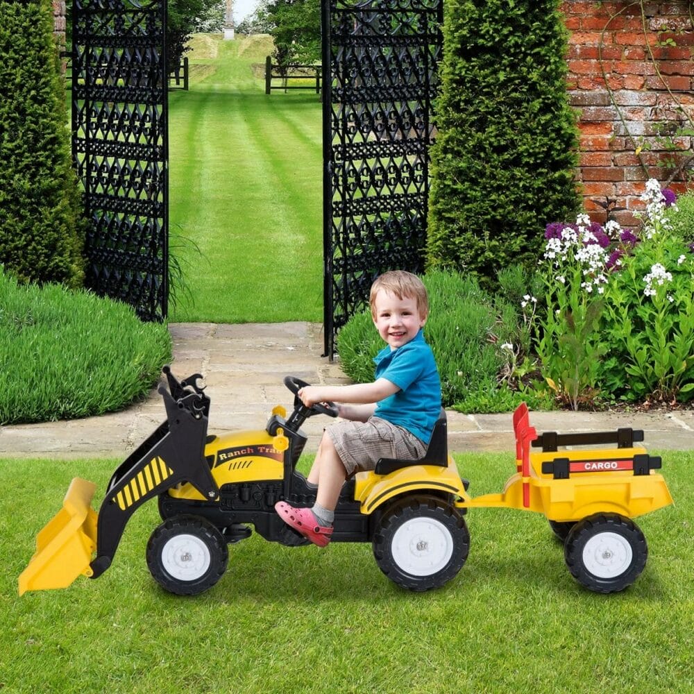 Kinder Traktor Kinderauto mit Frontlader und Anhänger