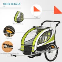 Kinderanhänger Fahrradanhänger für 2 Kinder Veloanhänger