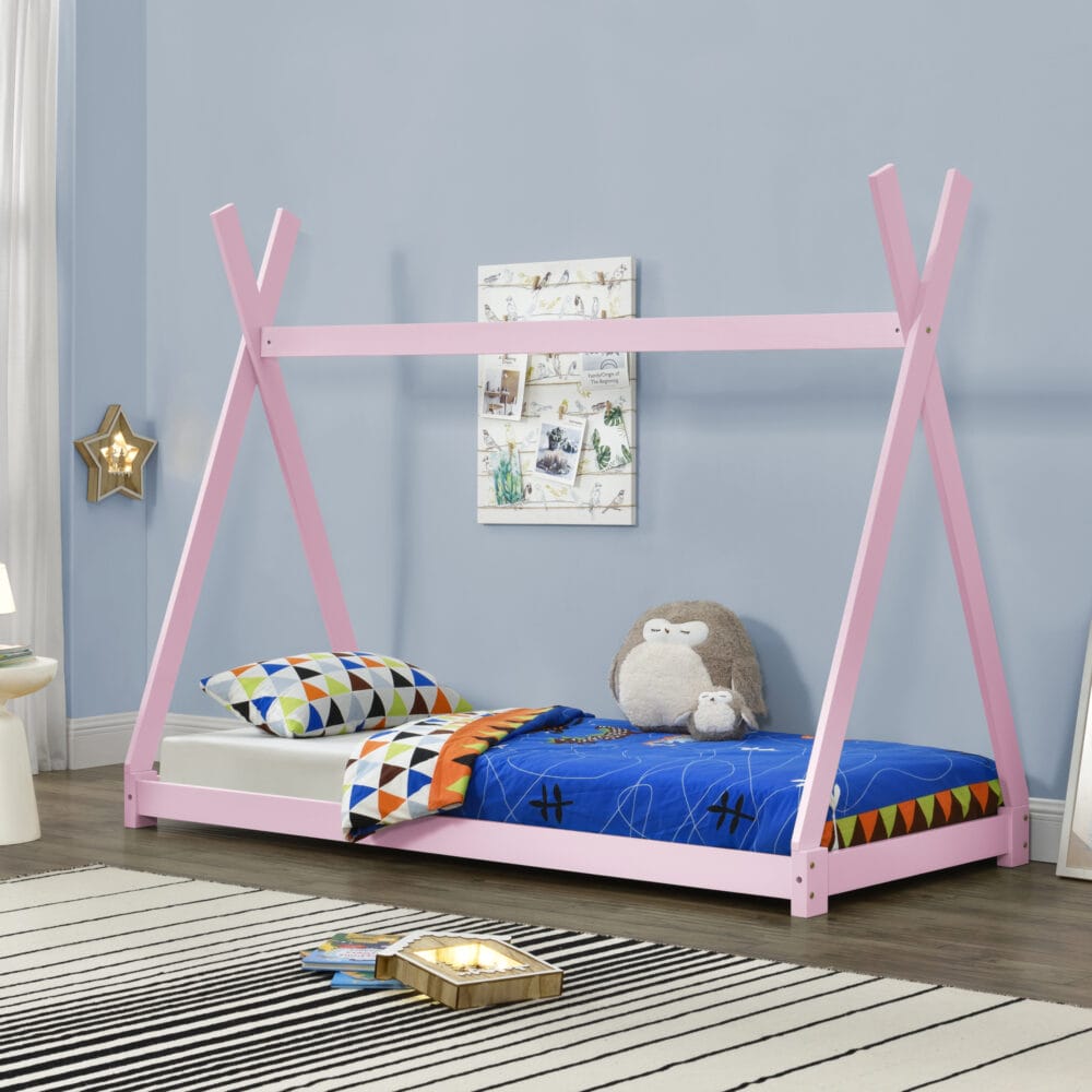 Kinderbett Onjeda 90x200 cm Tipi Rosa