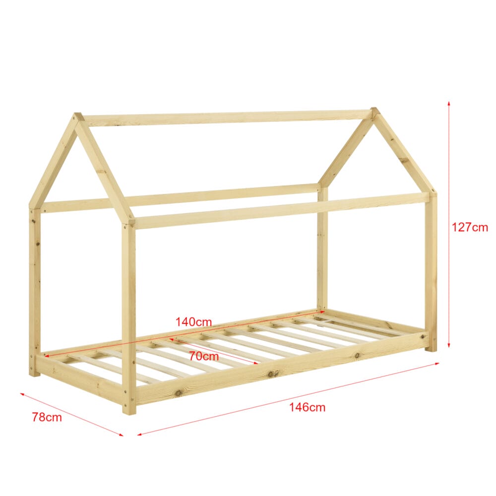 Kinderbett Netstal 70x140 cm mit Matratze Holz