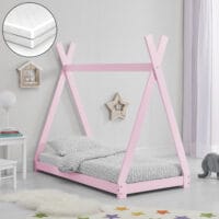 Kinderbett Onejda 80x160 cm mit Matratze Rosa