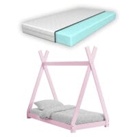 Kinderbett Onejda 80x160 cm mit Matratze Rosa