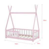 Kinderbett Helsingborg 70x140 cm mit Matratze Rosa