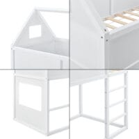 Kinder Hochbett Quedlinburg 90x200 cm mit Lattenrost Holz