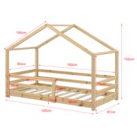 Kinderbett Knätten 80x160 cm mit Rausfallschutz Holz