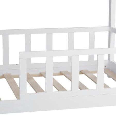 Kinderbett Hausbett mit Rausfallschutz 80x160cm Weiss