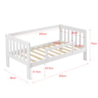 Kinderbett Selfoss 90x200 cm mit Matratze und Schutzgitter