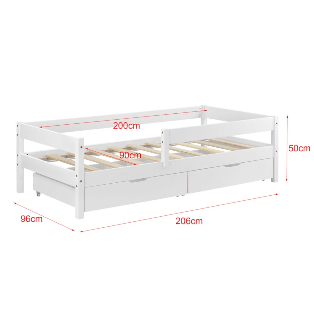 Kinderbett Borgarnes 90x200 cm mit Rausfallschutz