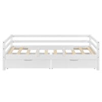 Kinderbett Reykholt 90x200 cm mit Stauraum + Rausfallschutz