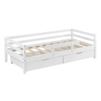 Kinderbett Reykholt 90x200 cm mit Stauraum + Rausfallschutz