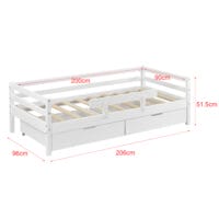 Kinderbett Reykholt 90x200 cm mit Stauraum + Rausfallschutz
