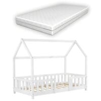 Kinderbett Sisimiut 70x140 cm mit Matratze und Rausfallschutz