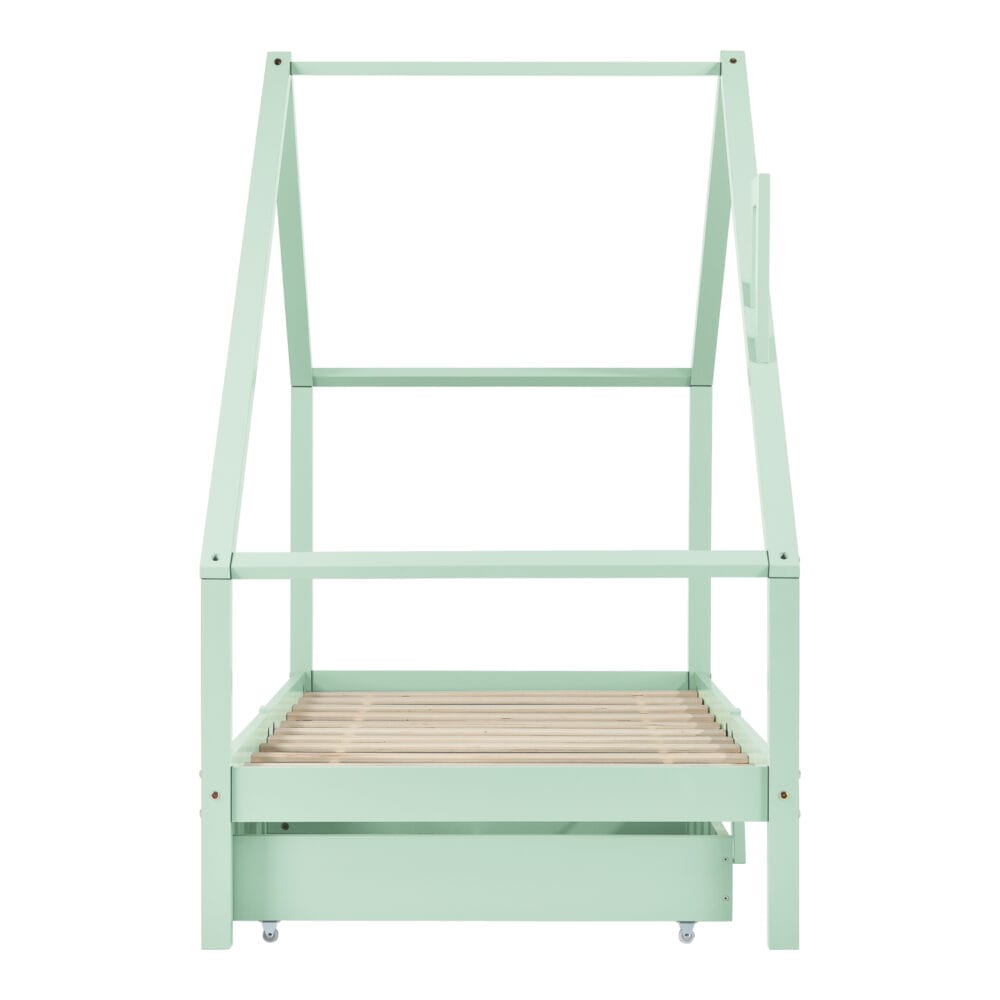 Kinderbett Assling mit 2 Schubkasten 90x200cm Mintgrün