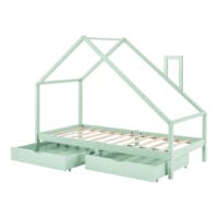 Kinderbett Assling mit 2 Schubkasten 90x200cm Mintgrün