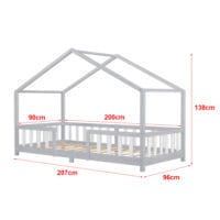 Kinderbett Treviolo 90x200 cm mit Lattenrost + Gitter Holz