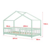 Kinderbett Treviolo 90x200 cm mit Lattenrost + Gitter Holz Mint