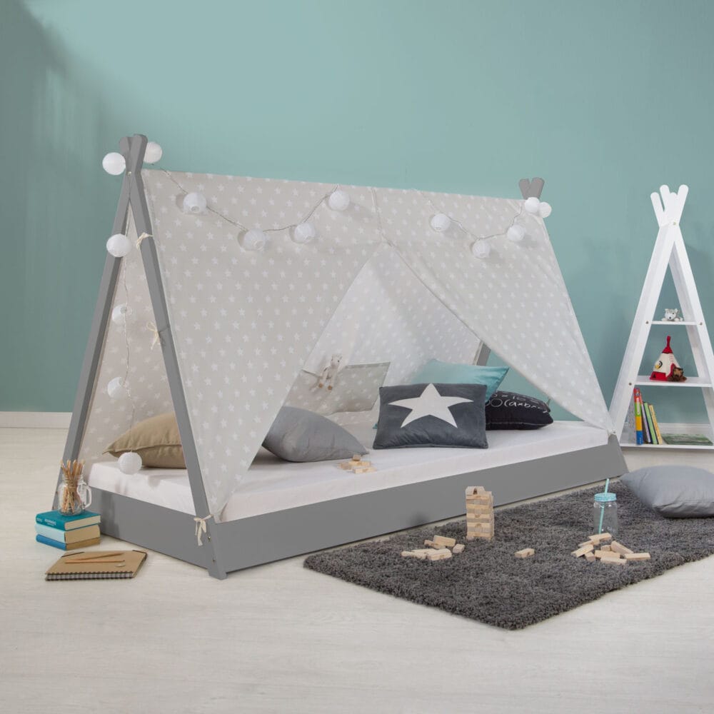 Kinderbett TIPI 90x200cm Grau