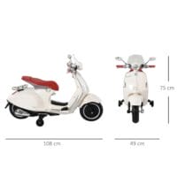 Kindermotorrad Vespa 3-6 Jahre Elektromotorrad weiss