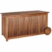 Kissenbox Gartentruhe mit Rädern und Edelstahlgriff ~ 117x52x58cm