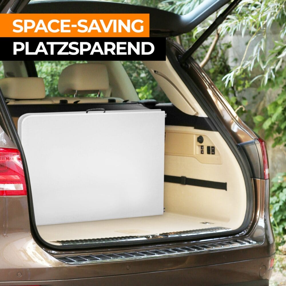 Klapptisch 183cm Camping für 8 Personen Tragbar Platzsparend Outdoor/Indoor Weiss