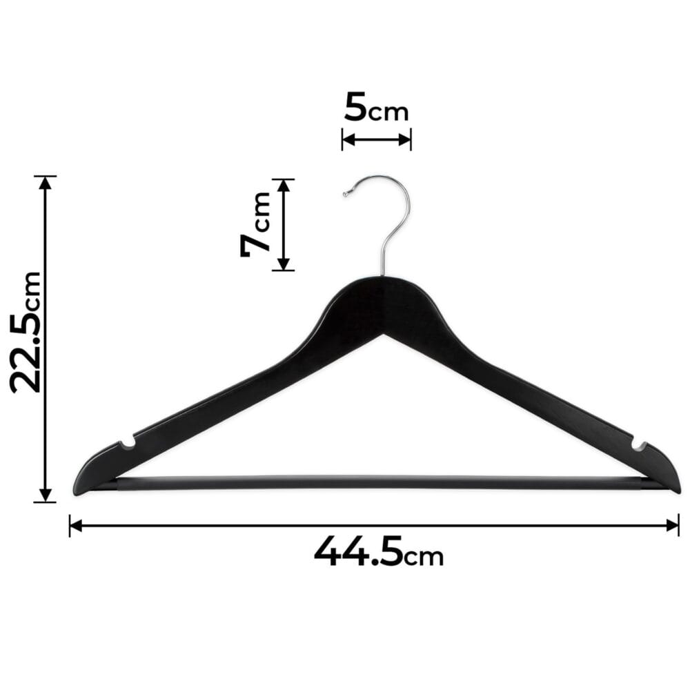 Kleiderbügel Holz 100 Stück Schwarz