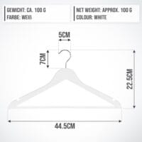 Kleiderbügel Holz 100 Stück Weiss