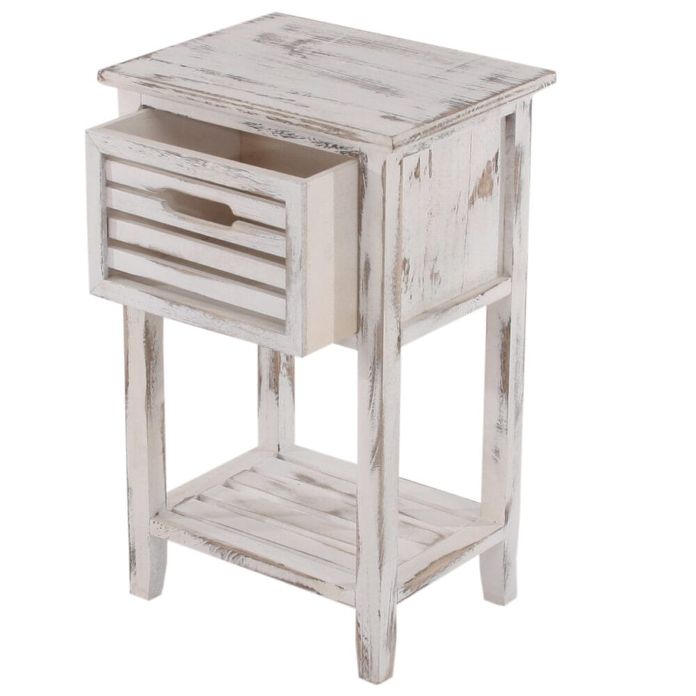 Kommode 57x35x27cm Shabby-Look Vintage weiss