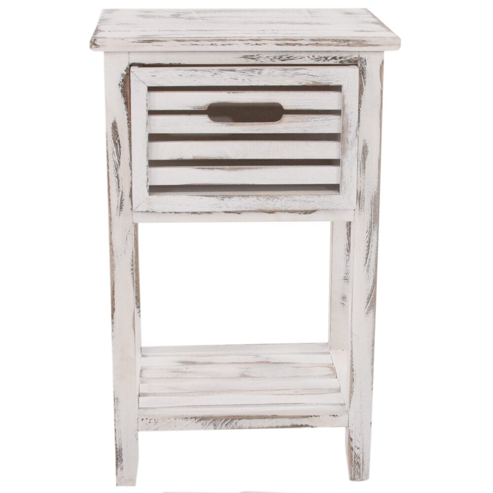 Kommode 57x35x27cm Shabby-Look Vintage weiss