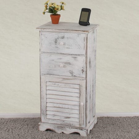 Kommode 81x40x32cm Shabby-Look Vintage ~ weiss