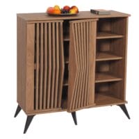 Kommode Schrank Sideboard Highboard 3D-Design 95x90x44cm braun