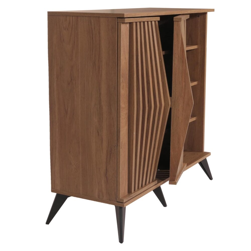 Kommode Schrank Sideboard Highboard 3D-Design 95x90x44cm braun