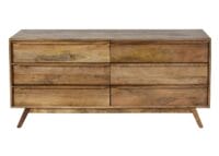 Kommode Sideboard 6 Schubladen Massiv-Holz Mango 72x150x42cm