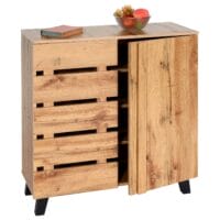 Kommode Sideboard Anrichte Highboard 2 Türen 88x80x34cm Natur