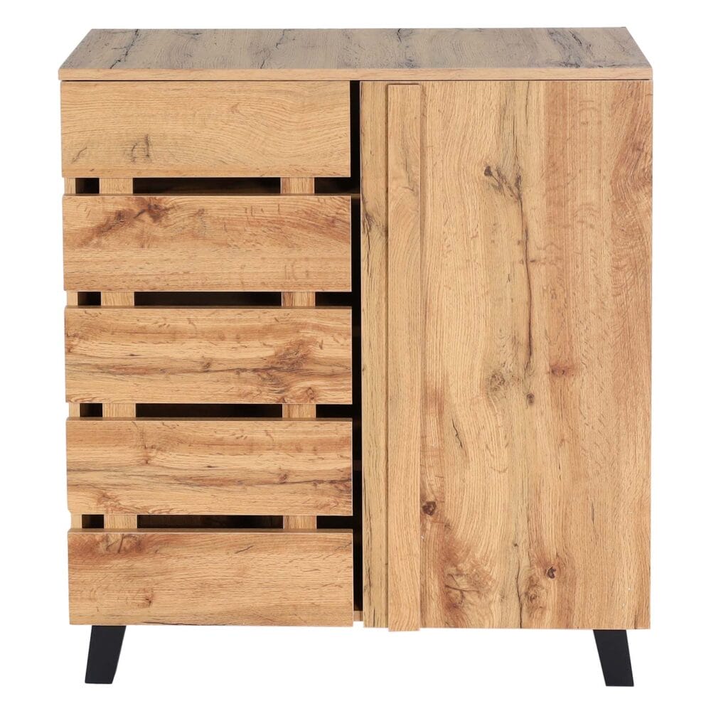 Kommode Sideboard Anrichte Highboard 2 Türen 88x80x34cm Natur