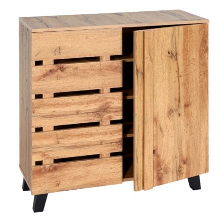 Kommode Sideboard Anrichte Highboard 2 Türen 88x80x34cm Natur