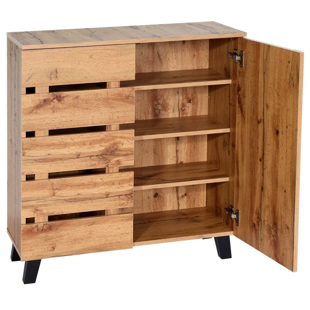 Kommode Sideboard Anrichte Highboard 2 Türen 88x80x34cm Natur