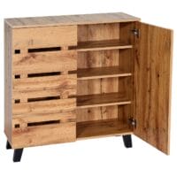 Kommode Sideboard Anrichte Highboard 2 Türen 88x80x34cm Natur