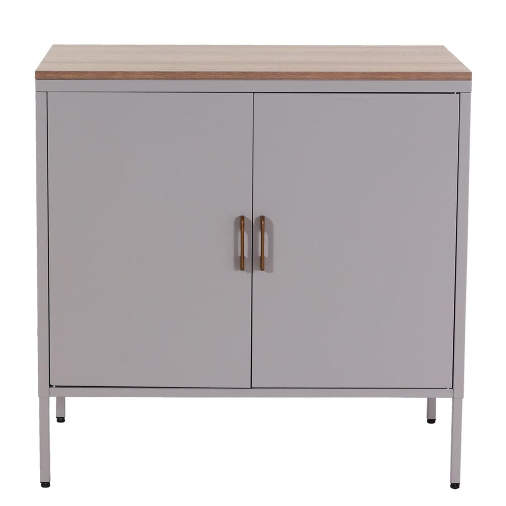 Kommode Sideboard Schrank 2 Türen Metall 90x90x40cm grau