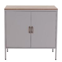 Kommode Sideboard Schrank 2 Türen Metall 90x90x40cm grau