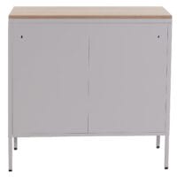 Kommode Sideboard Schrank 2 Türen Metall 90x90x40cm grau