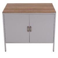 Kommode Sideboard Schrank 2 Türen Metall 90x90x40cm grau