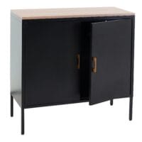 Kommode Sideboard Schrank 2 Türen Metall 90x90x40cm schwarz