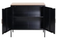 Kommode Sideboard Schrank 2 Türen Metall 90x90x40cm schwarz