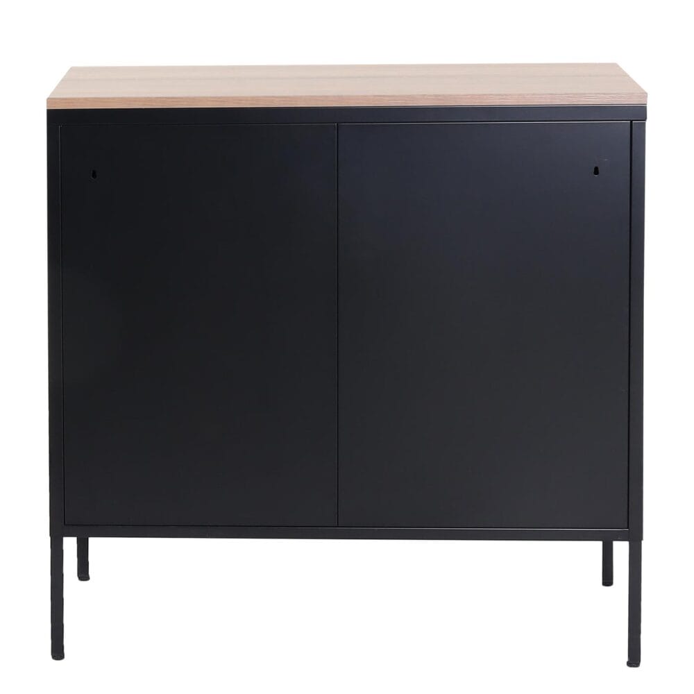 Kommode Sideboard Schrank 2 Türen Metall 90x90x40cm schwarz