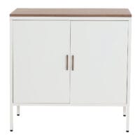 Kommode Sideboard Schrank 2 Türen Metall 90x90x40cm weiss