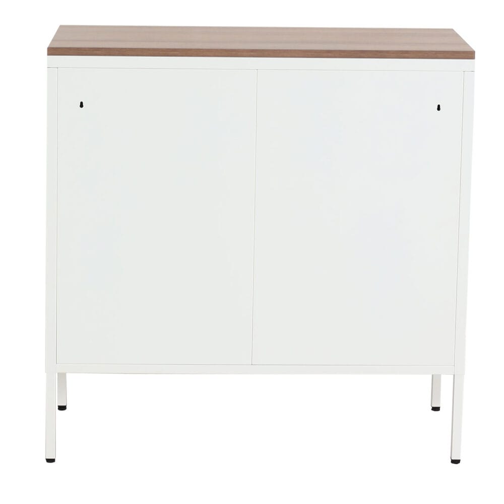 Kommode Sideboard Schrank 2 Türen Metall 90x90x40cm weiss