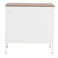 Kommode Sideboard Schrank 2 Türen Metall 90x90x40cm weiss