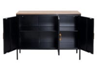 Kommode Sideboard Schrank 3 Türen Metall 90x120x40cm schwarz